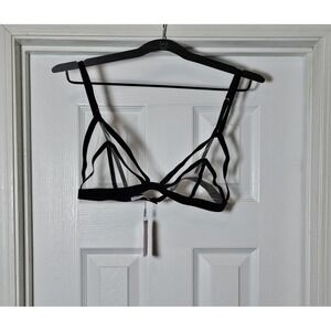 Savage X Fenty Mesh Cage Bra Women's Size‎ Small Black Velvet Mesh